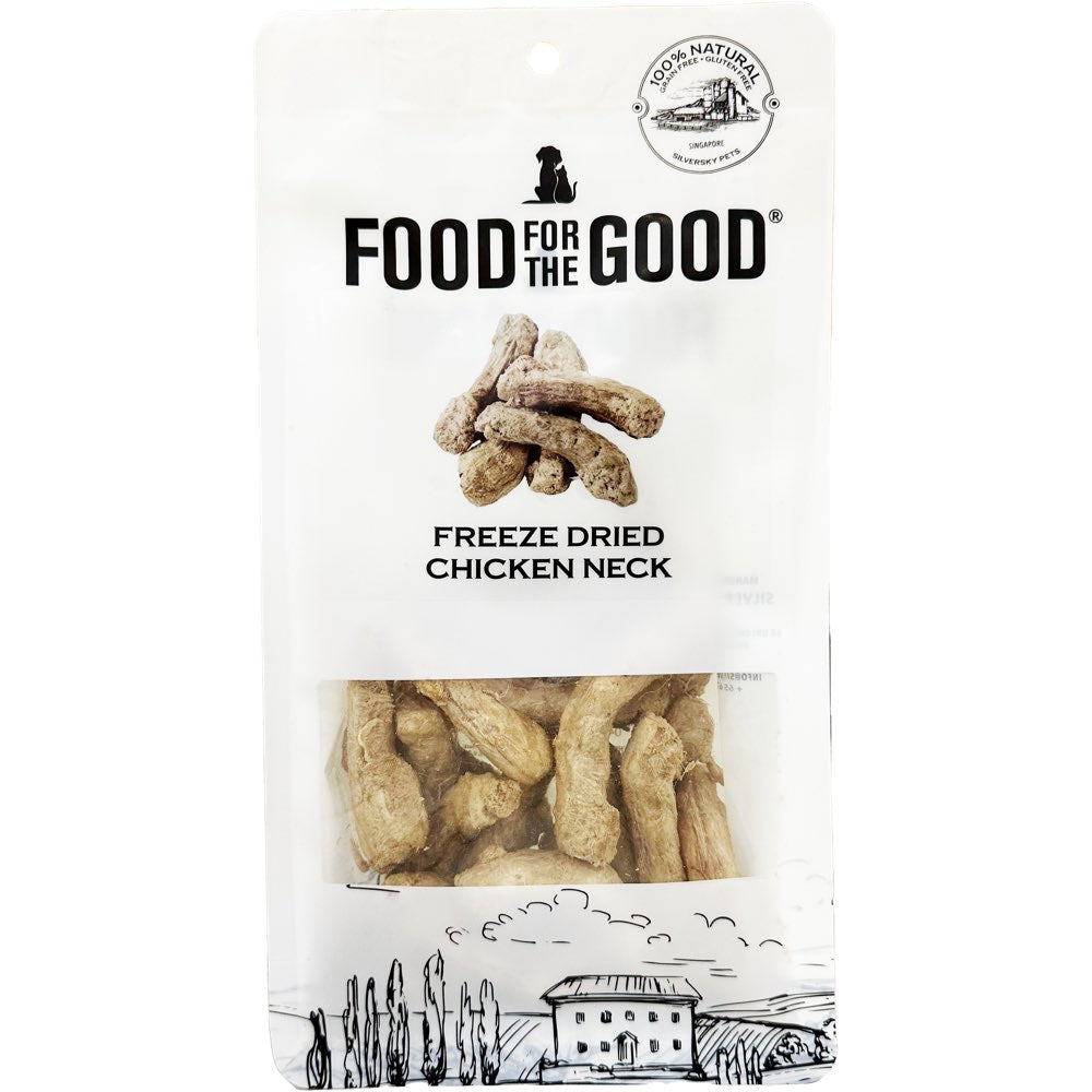 25% OFF: Food For The Good Chicken Neck Freeze-Dried Treats For Cats & Dogs 70g (Exp Mar2026)
