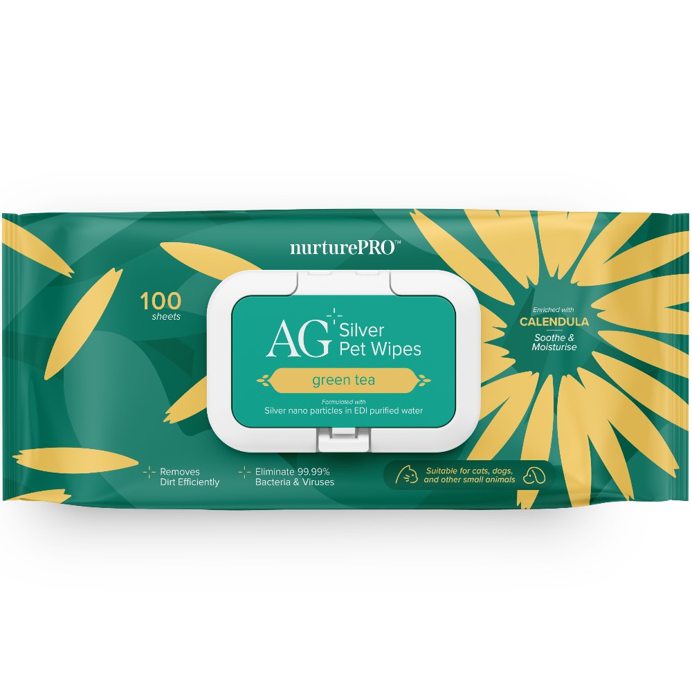 20% OFF: Nurture Pro AG+ Silver Pet Wipes (Green Tea) 100ct