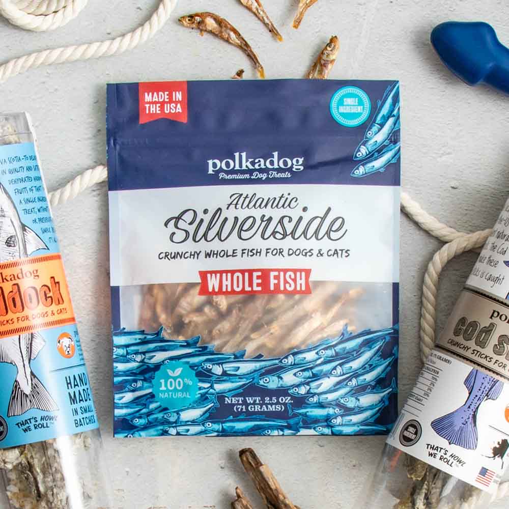$1 OFF (Exp 16Jan26): Polkadog Atlantic Silverside Grain-Free Treats For Cats & Dogs 2.5oz (Pouch)