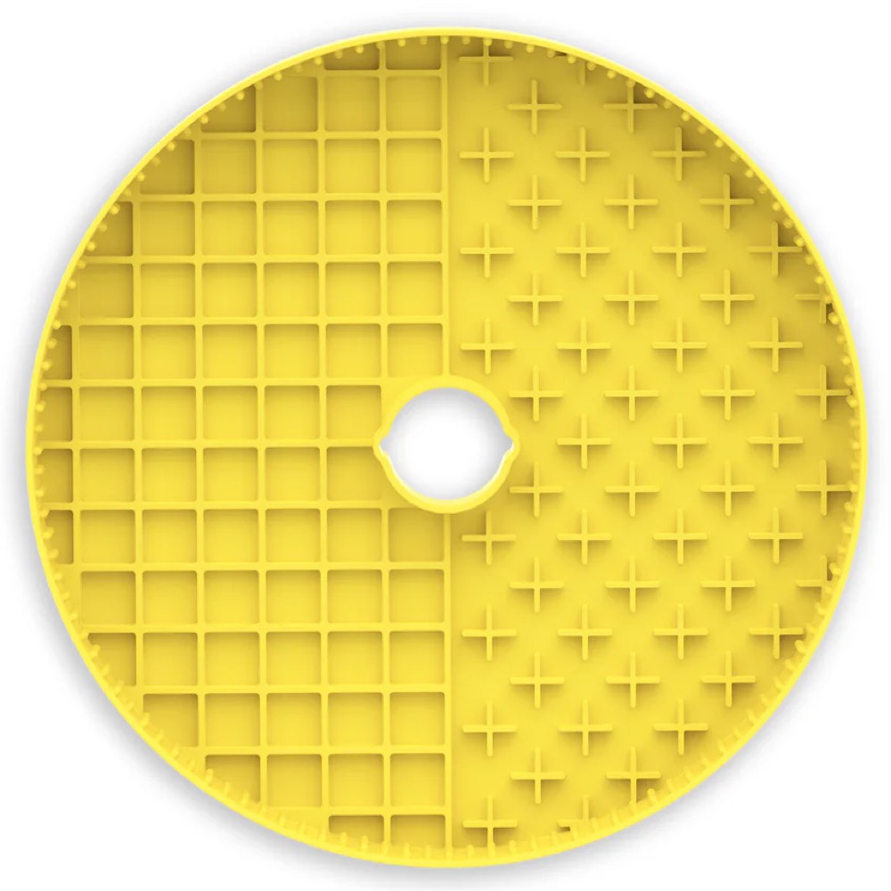 Puzzle Feeder Interactive Dog Bowl Licking Mat Accessory (Yellow)