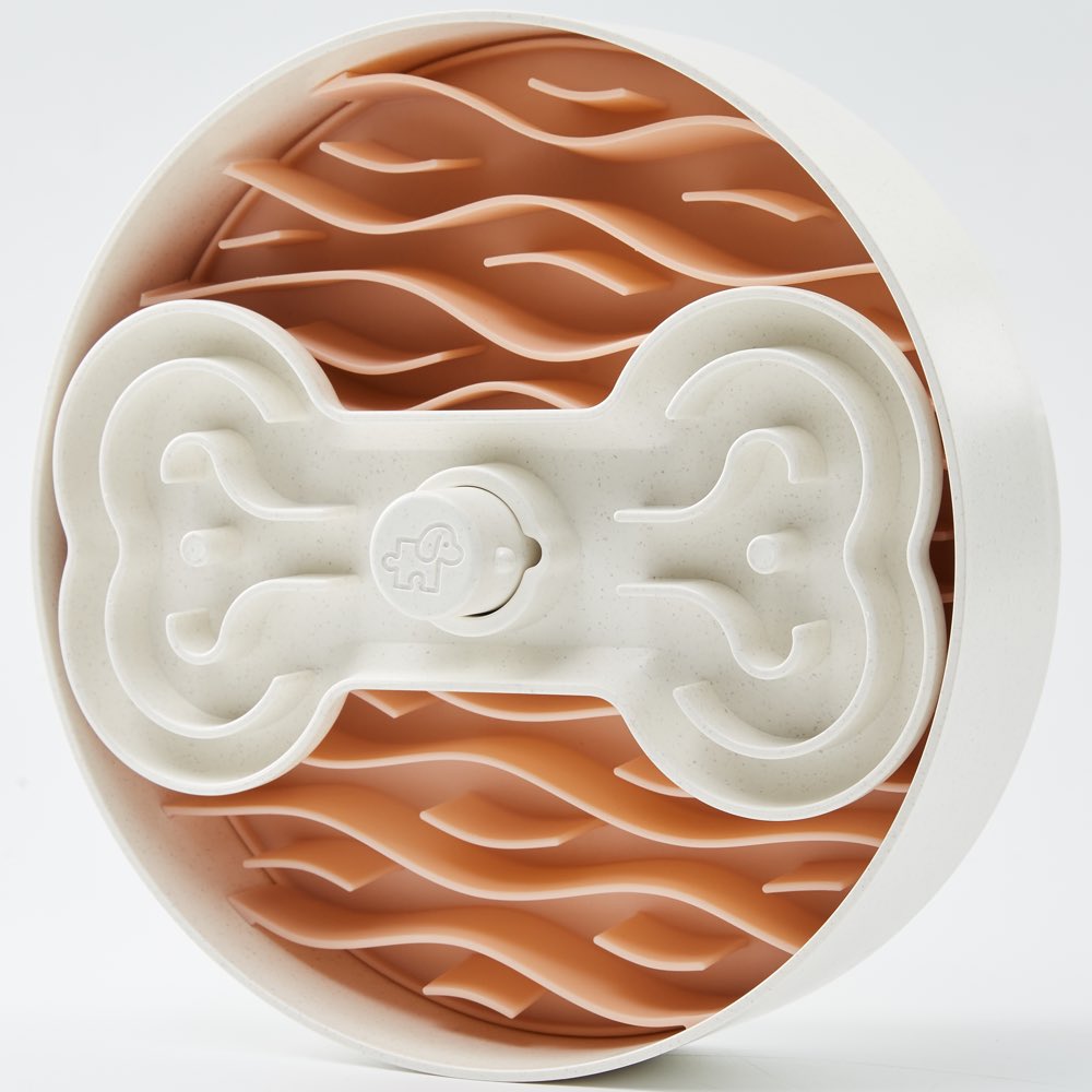 "Puzzle Feeder Interactive Dog Bowl (Broken Wave, Pink)"