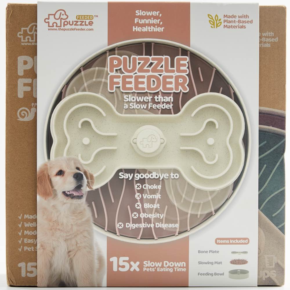 "Puzzle Feeder Interactive Dog Bowl (Broken Wave, Pink)"