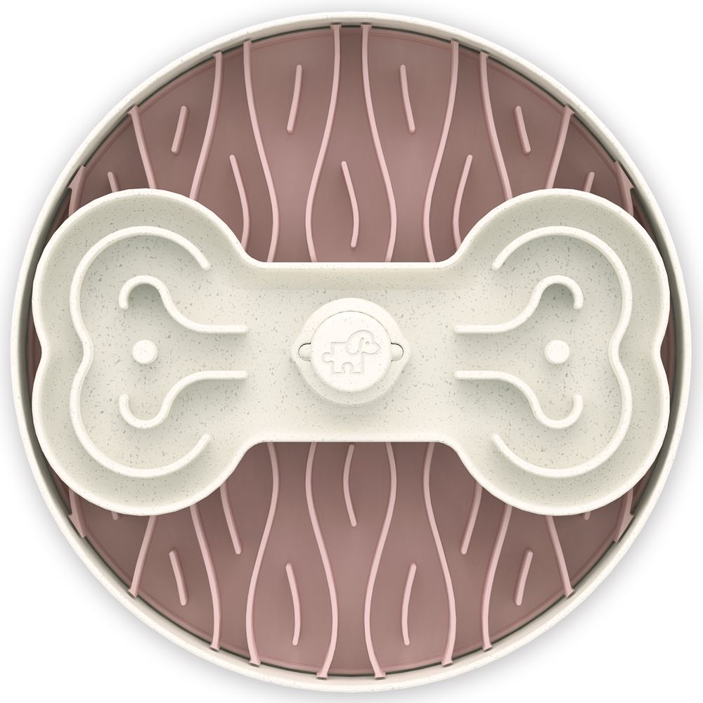 "Puzzle Feeder Interactive Dog Bowl (Broken Wave, Pink)"