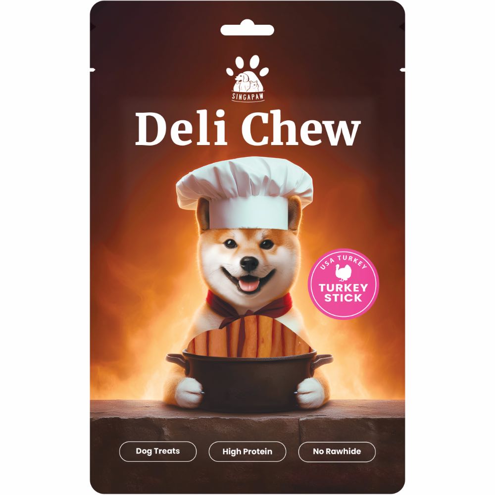 15% OFF (Exp Jan26): Singapaw Deli Chew Turkey Stick Dog Treats 120g