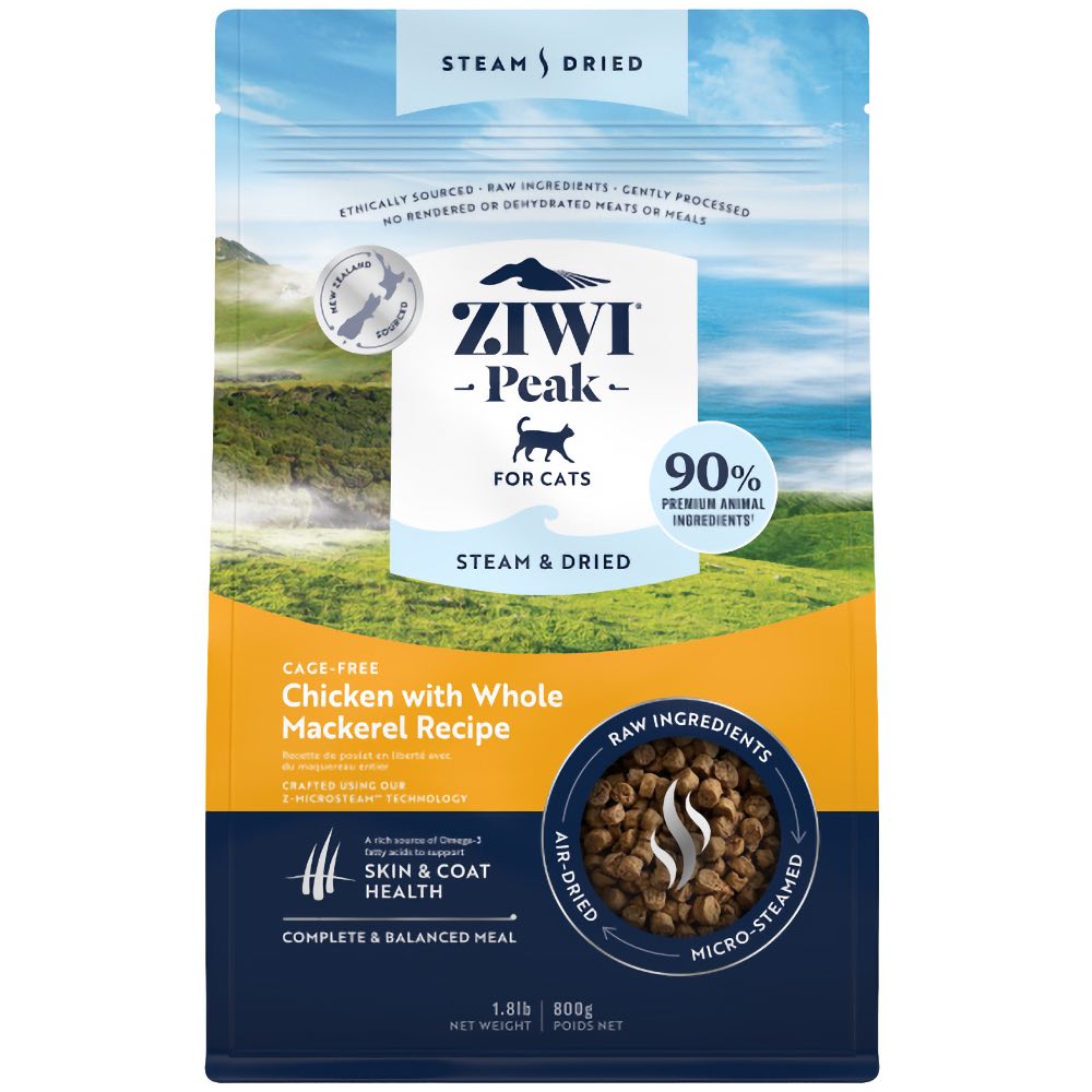25% OFF: Ziwi Peak Cage Free Chicken With Whole Mackerel Recipe Steam & Dried Cat Food