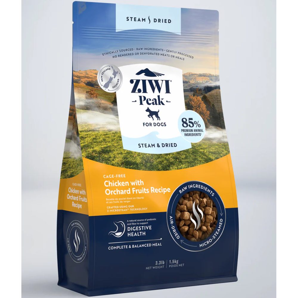 25% OFF: Ziwi Peak Cage Free Chicken with Orchard Fruits Recipe Steam & Dried Dog Food